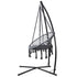 Gardeon Hammock Chair with Steel Stand Macrame Outdoor Swinging Grey