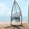 Hammock Chair with Stand Grey Hanging Swing Chair Tassel Seat