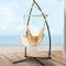 Cream Hammock Chair with Stand Hanging Swing Seat Indoor Outdoor