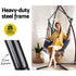 Gardeon Hammock Chair with Steel Stand Hanging Outdoor Tassel Grey