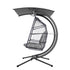 Outdoor Egg Swing Chair Wicker Furniture Pod Stand Canopy 2 Seater Grey