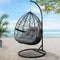 Hanging Egg Chair with Stand Wicker Pod Swing Chair Grey