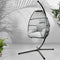 Hanging Egg Pod Chair Swing Outdoor Rattan Hammock Seat Grey