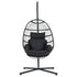 Outdoor Egg Swing Chair Wicker Rope Furniture Pod Stand Foldable Grey