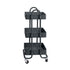 3 Tiers Kitchen Trolley Cart Steel Storage Rack Shelf Organiser Wheels Grey