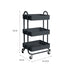 3 Tiers Kitchen Trolley Cart Steel Storage Rack Shelf Organiser Wheels Grey