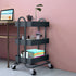 3 Tiers Kitchen Trolley Cart Steel Storage Rack Shelf Organiser Wheels Grey