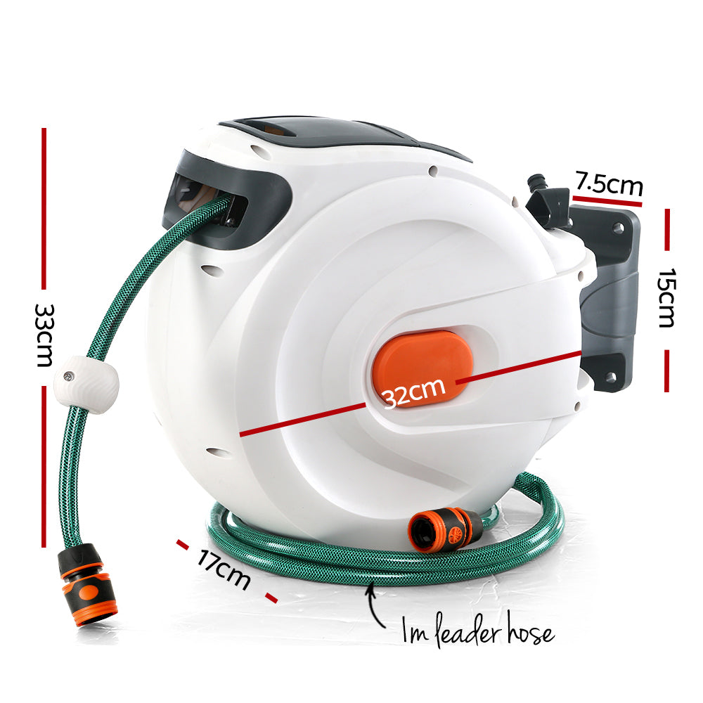 Water Hose Reel 10M Retractable Garden Spray Gun AutoRewind