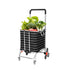 Foldable Shopping Cart Trolley Basket Luggage Grocery Portable Black 40L w/Wheel