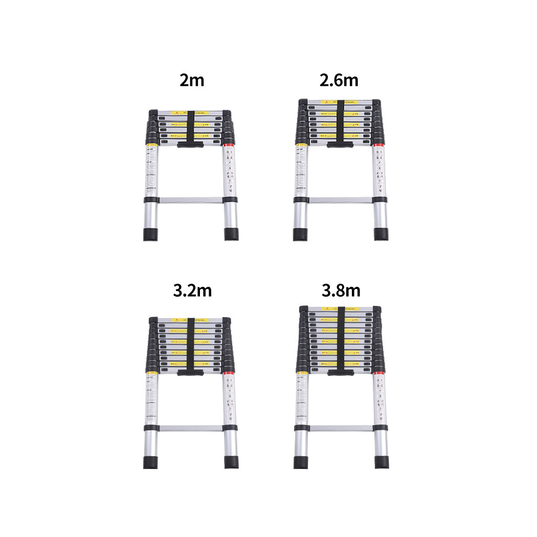 3.8M Telescopic Aluminium Multipurpose Ladder Extension Alloy Extendable Step