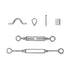 Wire Rope DIY Balustrade Kit 10 Set Stainless Steel Grade316 Eye/Eye