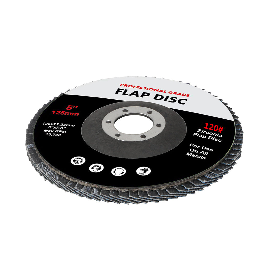 Flap Discs 125mm 5" Zirconia Sanding Wheel 120 # Sander Grinding x50