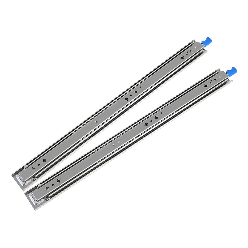 150KG Drawer Slides 1016MM Full Extension Soft Close Locking Ball Bearing Pair