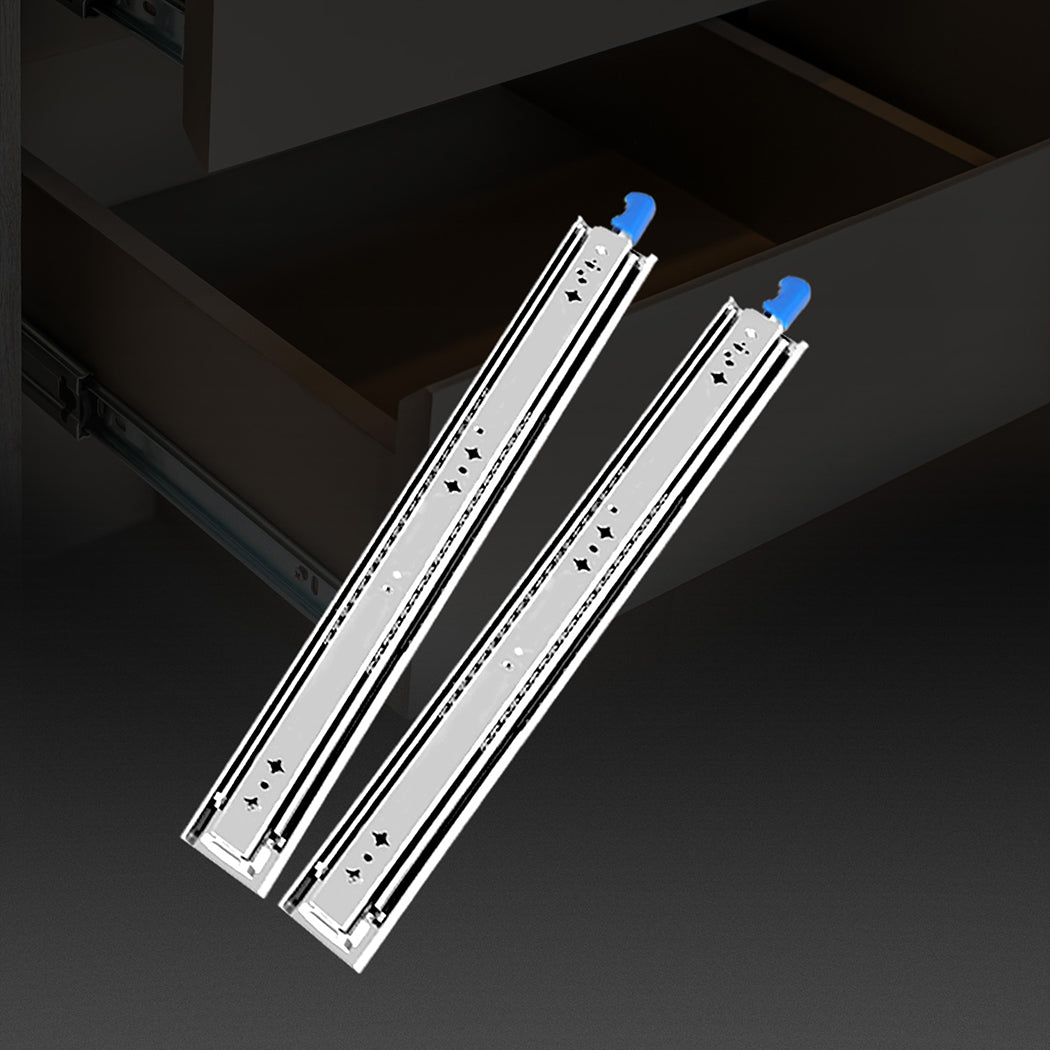 150KG Drawer Slides 350MM Full Extension Soft Close Locking Ball Bearing Pair