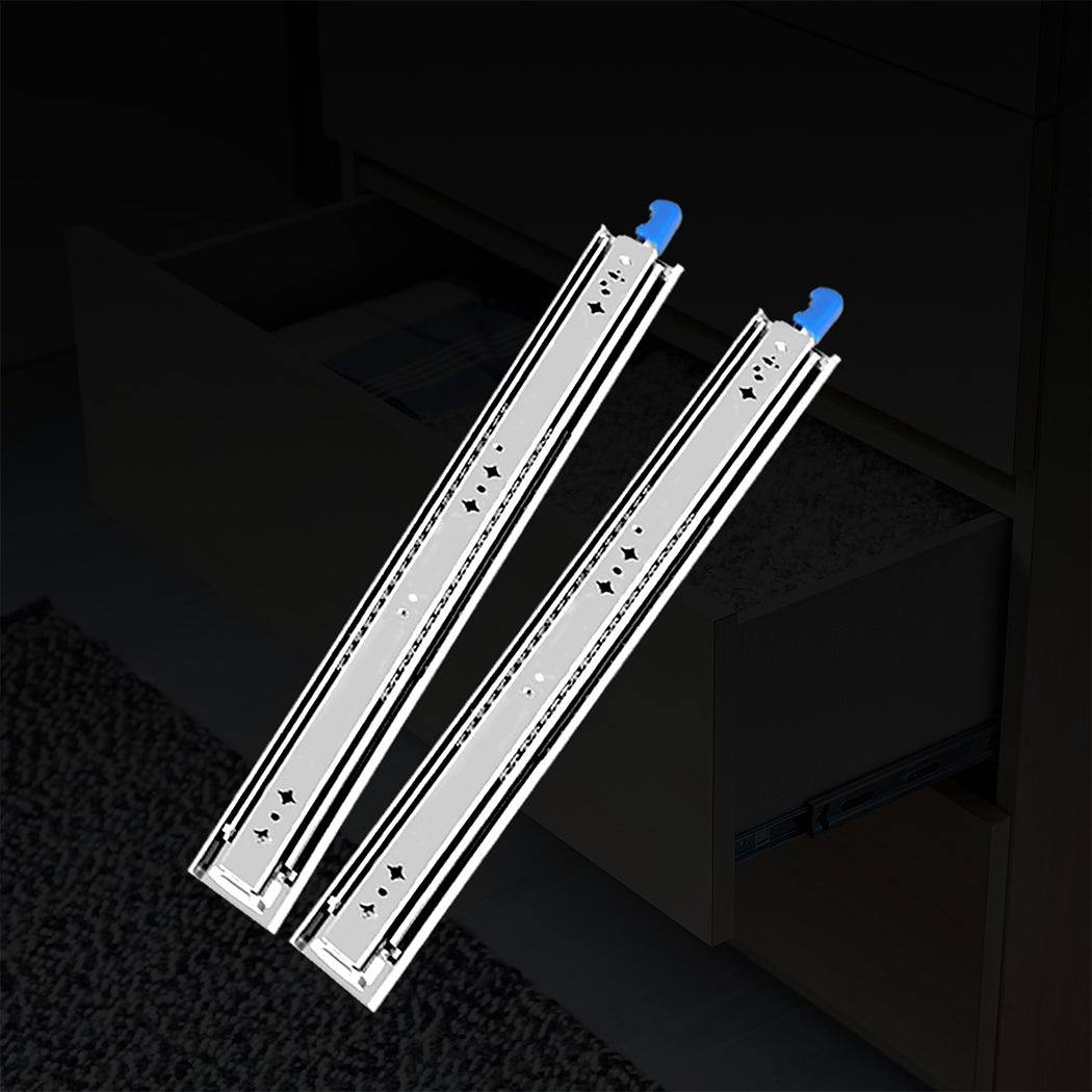 150KG Drawer Slides 559MM Full Extension Soft Close Locking Ball Bearing Pair