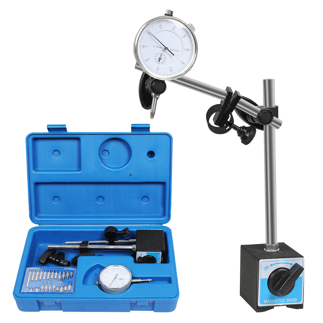 Dial Indicator Gauge Magnetic Base 0-10mm 60KG 22 Indicator Point Set