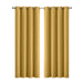 2x Blockout Curtains Panels 3 Layers Mustard