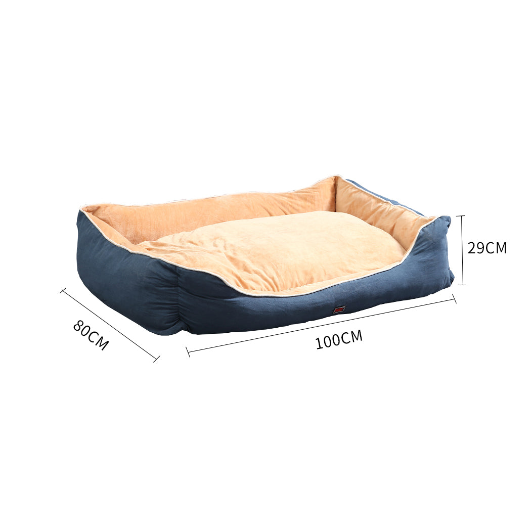 Pet Bed Mattress Dog Cat Pad Mat Puppy Cushion Soft Warm Washable 2XL Blue