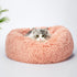 Pet Bed Cat Dog Donut Nest Calming Kennel Cave Deep Sleeping Pink L