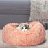 Pet Bed Cat Dog Donut Nest Calming Kennel Cave Deep Sleeping Pink L