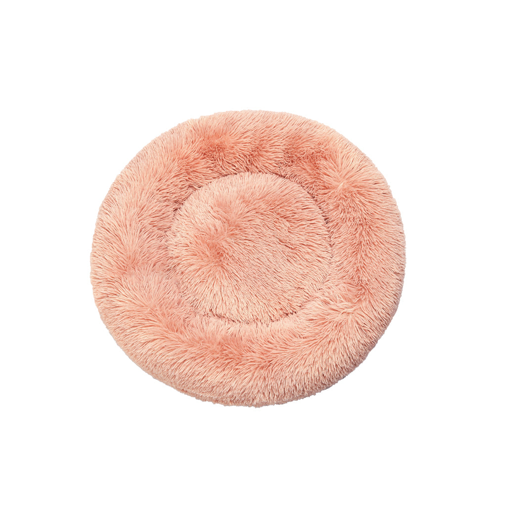 Pet Bed Cat Dog Donut Nest Calming Kennel Cave Deep Sleeping Pink S