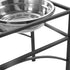 Dual Elevated Raised Pet Dog Puppy Feeder Bowl Stainless Steel Food Water Stand