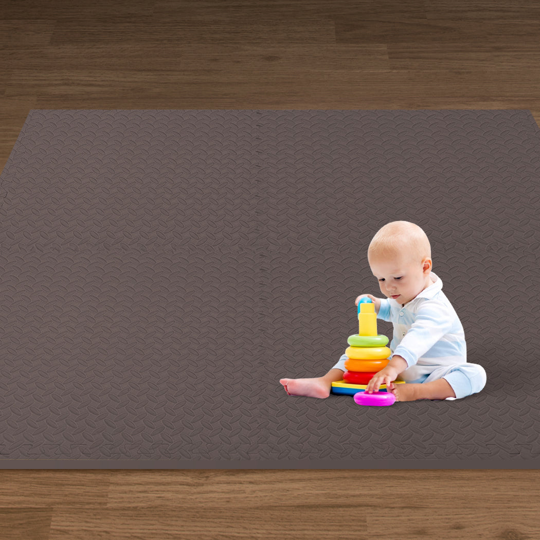 Kids Play Mat Floor Baby Crawling Mats Foldable Waterproof Carpet Coffee