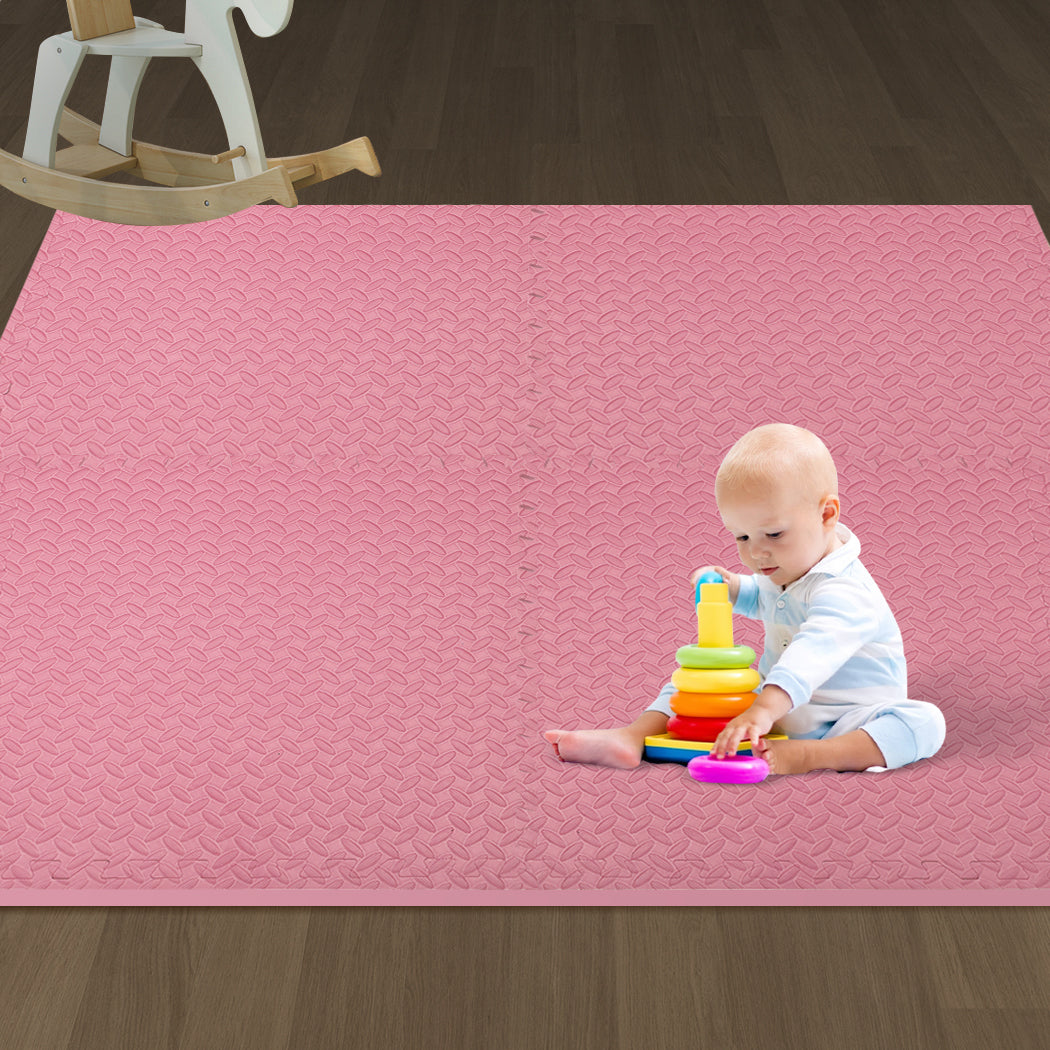 Kids Play Mat Floor Baby Crawling Mats Foldable Waterproof Carpet Pink