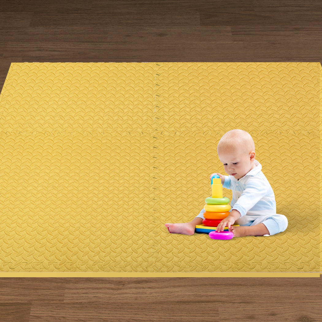 Kids Play Mat Floor Baby Crawling Mats Foldable Waterproof Carpet Yellow