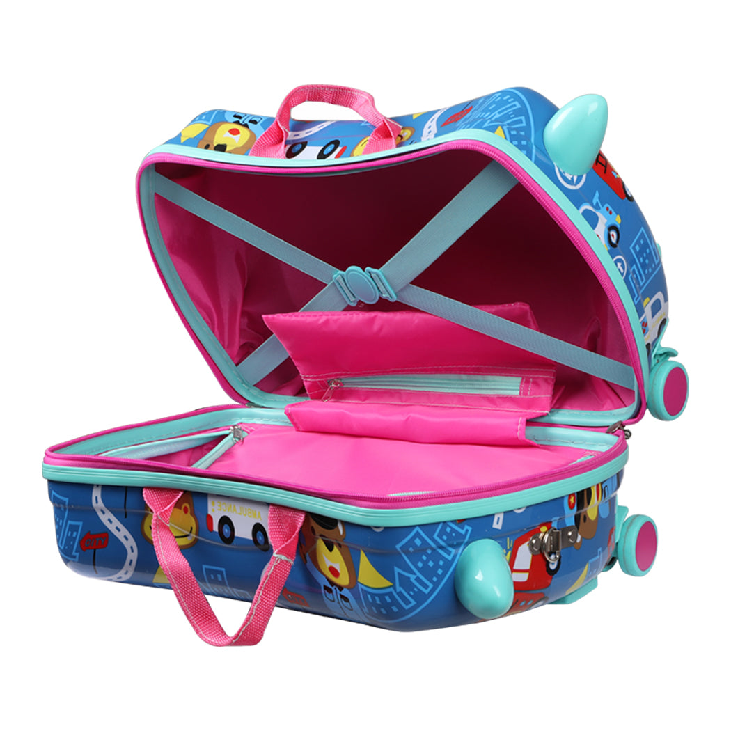 Kids Ride On Suitcase Children Travel Luggage Carry Bag Trolley Cars