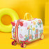 Kids Ride On Suitcase Children Travel Luggage Carry Bag Trolley Zoo