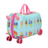 Kids Ride On Suitcase Children Travel Luggage Carry Bag Trolley Ice Cream