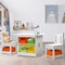 Kids Table and Chair Set with Storage Boxes Activity Furniture Set White