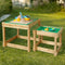 Kids Wooden Sandpit Water Table Set 101cm Outdoor Play Sandbox Toys