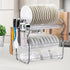 3 Tier Stainless Steel Dish Rack Drainer Tray Kitchen Storage Cup Cutlery Holder