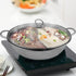 34cm Stainless Steel Twin Mandarin Duck Hot Pot Induction Cooker With Lid