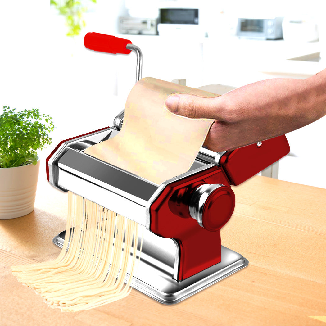 150mm Stainless Steel Pasta Making Machine Noodle Food Maker 100% Genuine Red