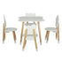 5PCS Kids Table and Chairs Set Children Activity Study Play Desk White