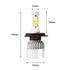 72W 9000LM H4 HB2 LED Headlight Kit Hi/Lo Beam Globe Bulbs 6500K White
