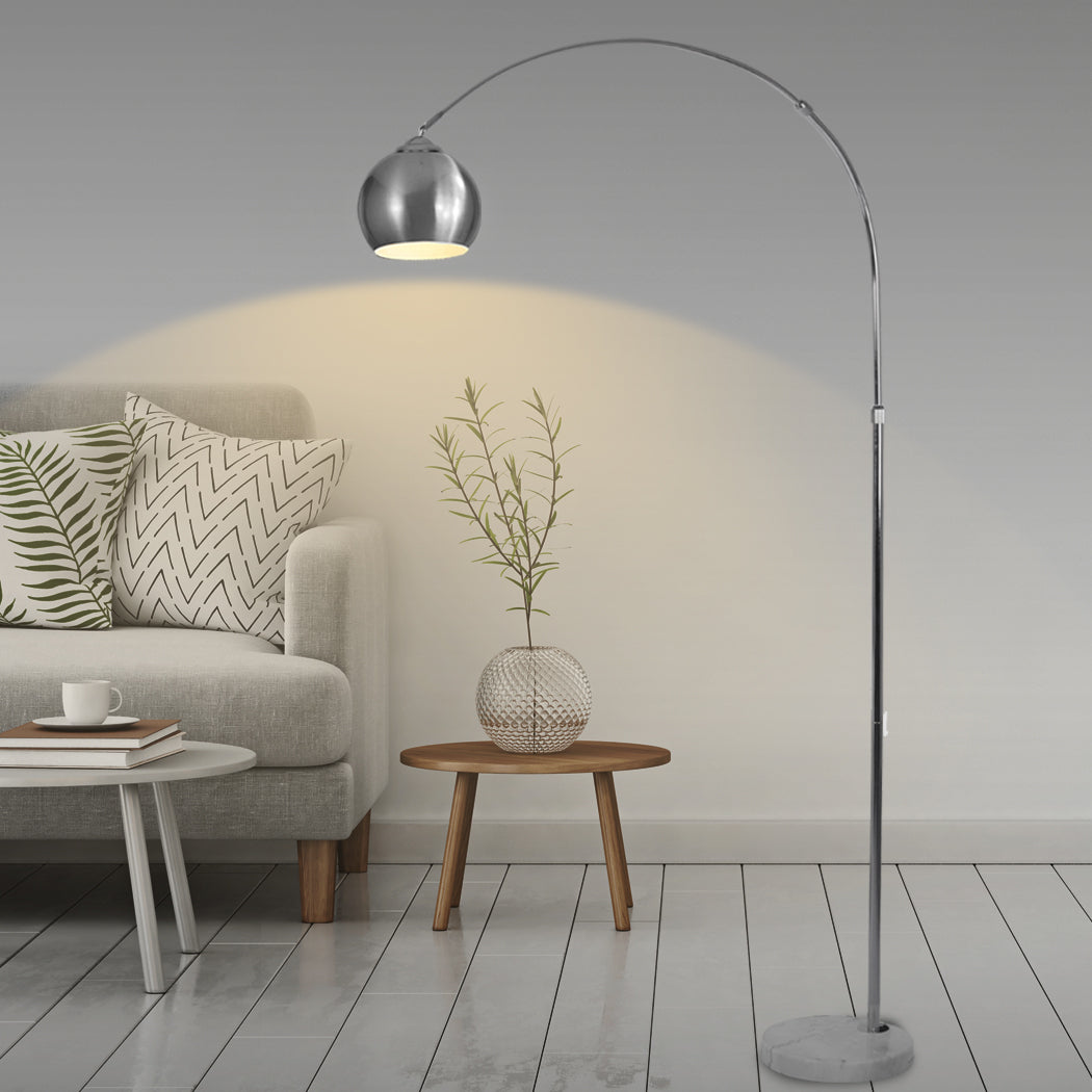 Modern LED Floor Lamp Stand Reading Light Height Adjustable Indoor Marble Base