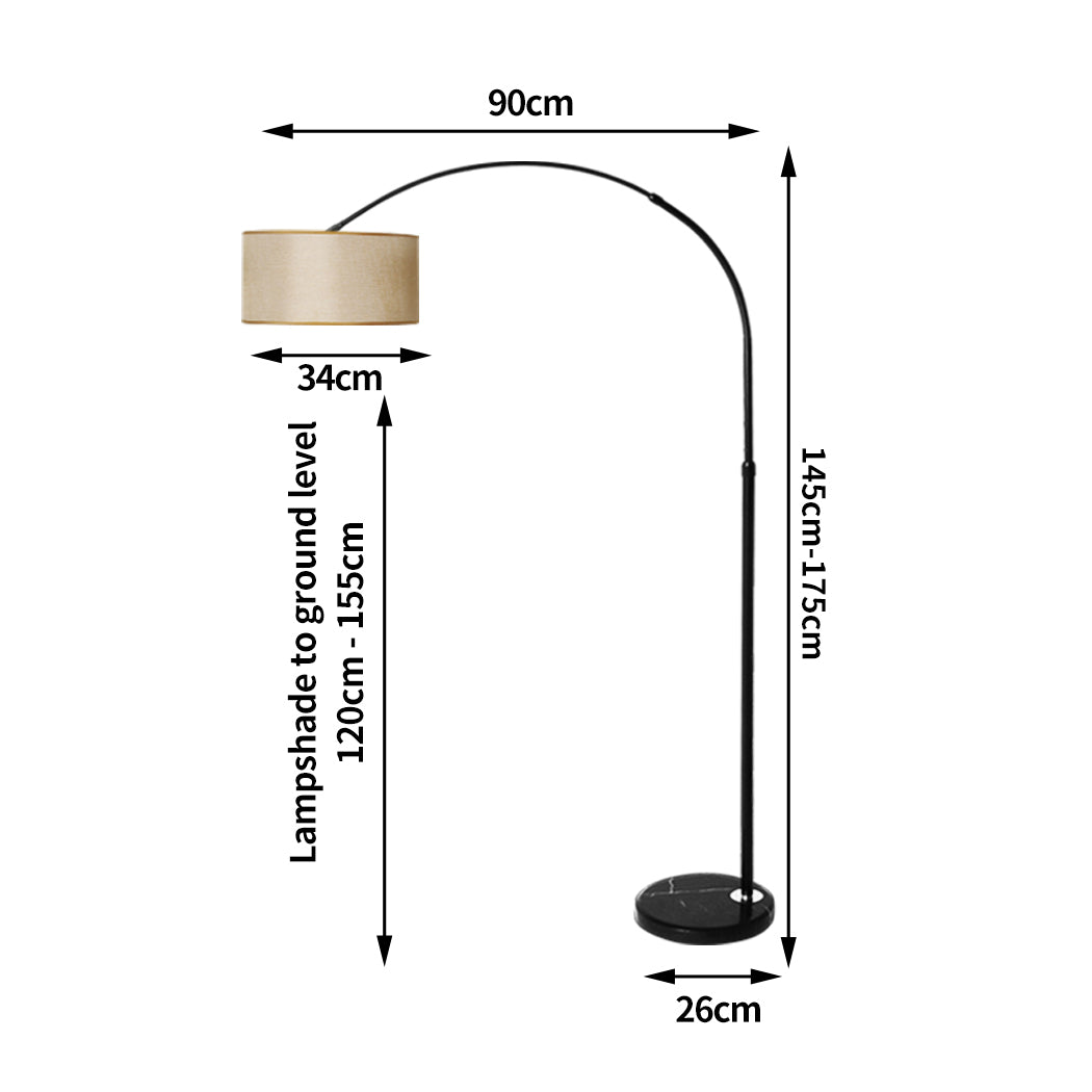 Modern LED Floor Lamp Reading Light Free Standing Height Adjustable Marble Base