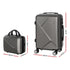 2pc Luggage 12" 20" Trolley Travel Suitcase Storage Carry On TSA Lock Dark Grey