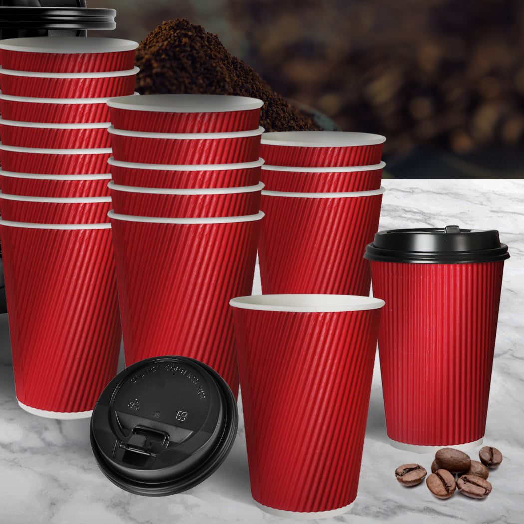 1000 Pcs 8oz Disposable Takeaway Coffee Red