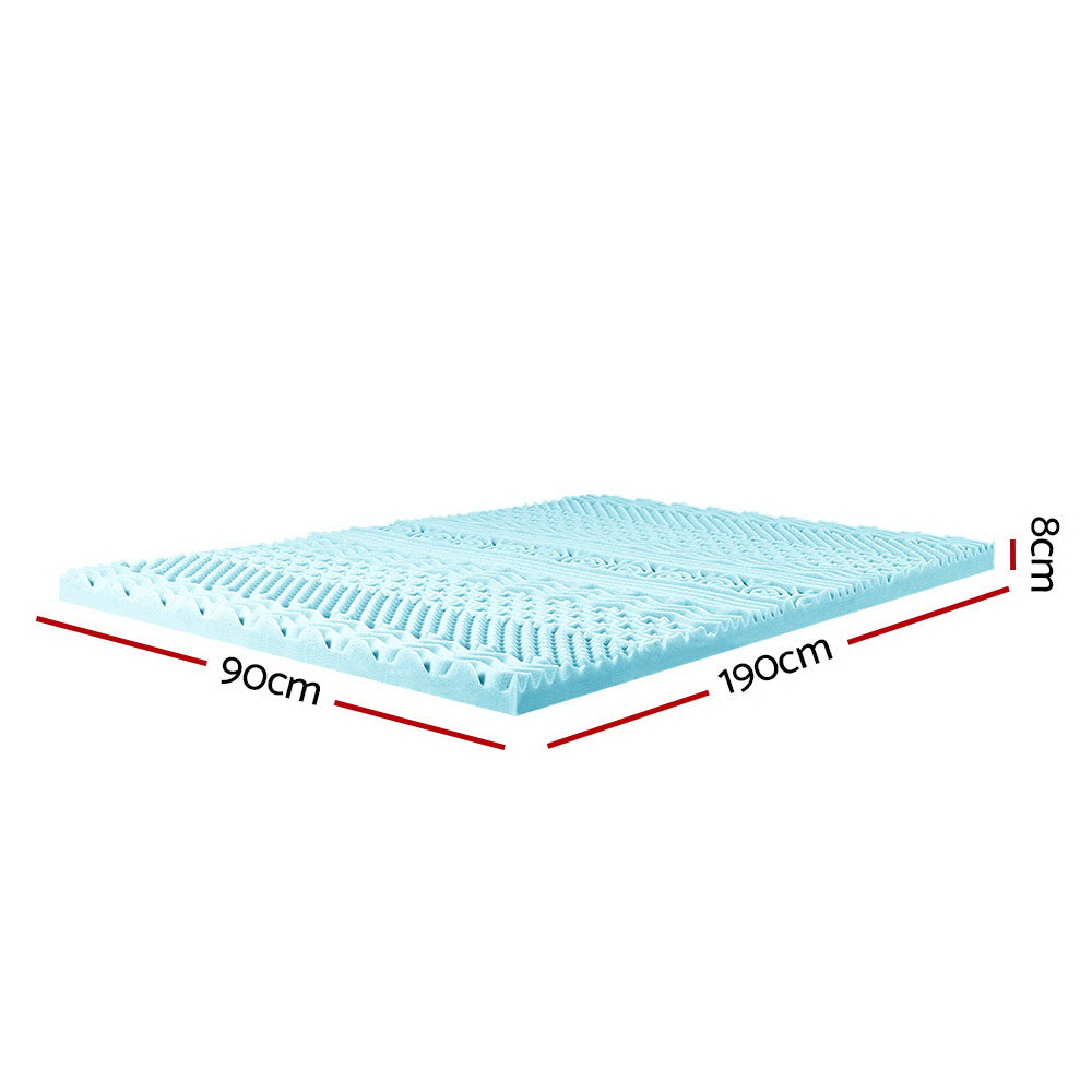 Giselle Bedding Memory Foam Mattress Topper 11-Zone 8cm Single