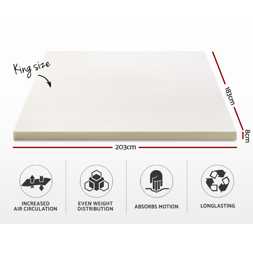 Memory Foam Mattress Topper 8cm King