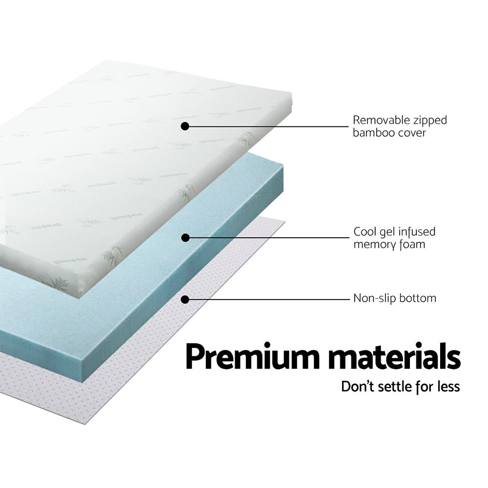 Memory Foam Mattress Topper Cool Gel 5cm Double