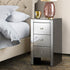Bedside Table 3 Drawers Mirrored Glass - QUENN Grey