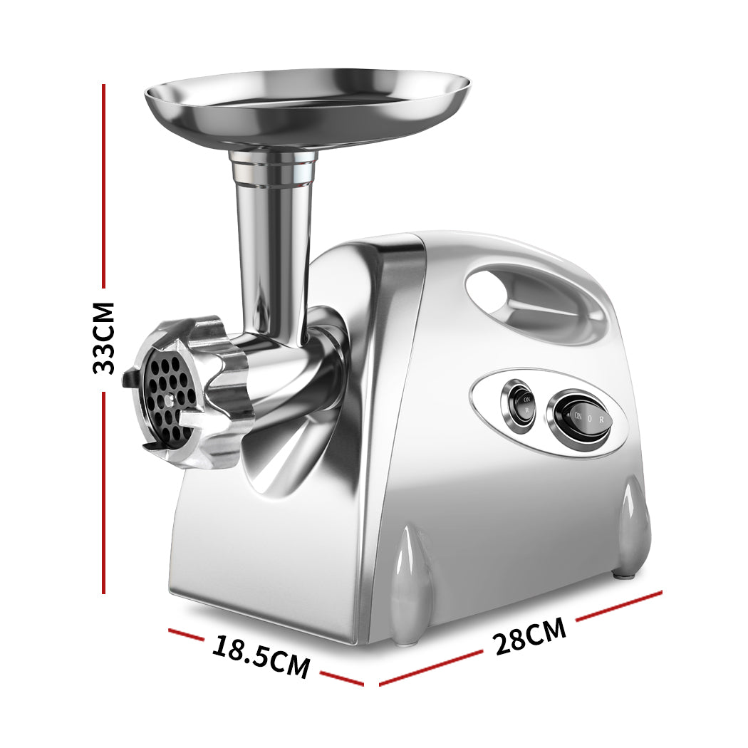 2800W Electric Meat Grinder Mincer Sausage Filler Kibbe Maker Stuffer Kitchen Silver