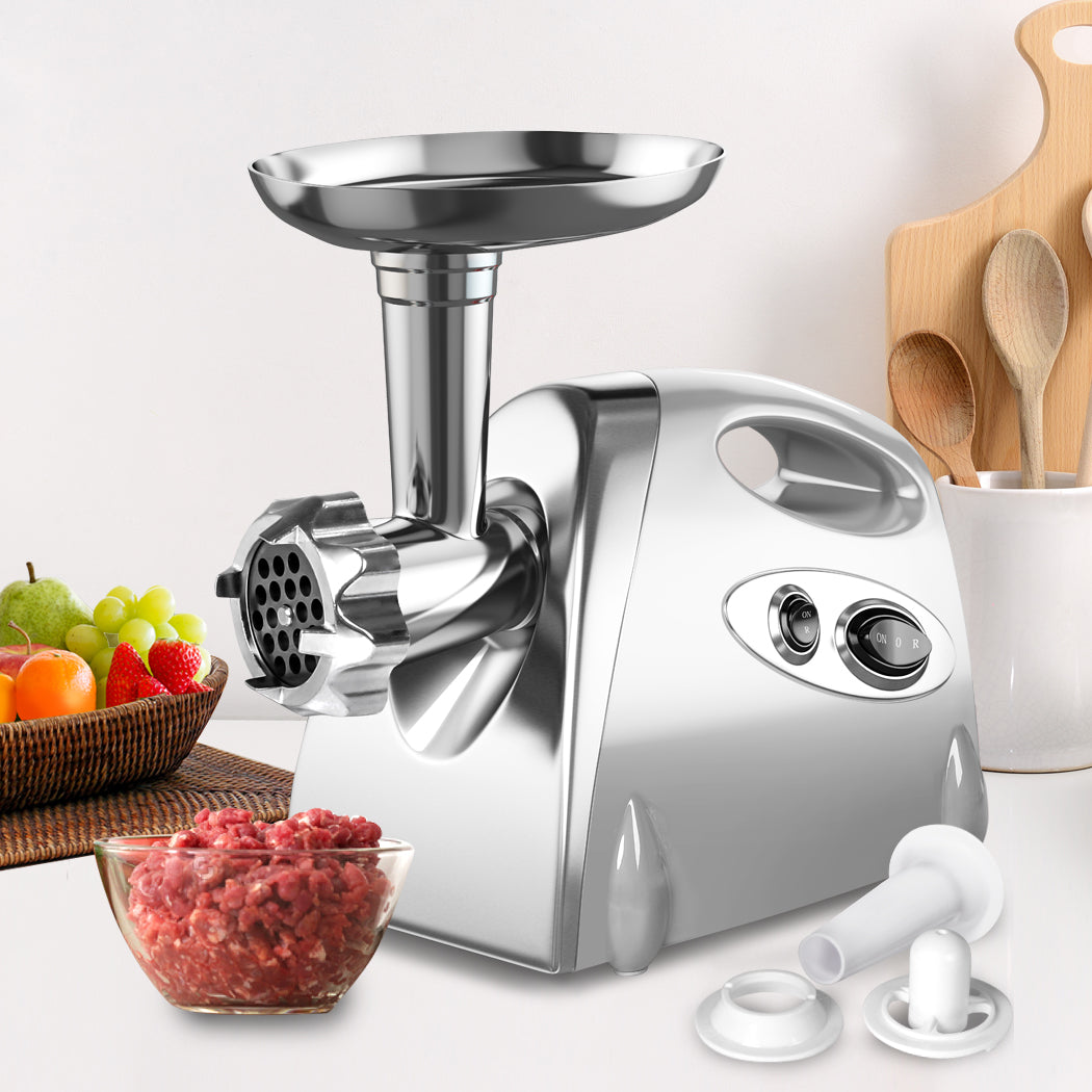 2800W Electric Meat Grinder Mincer Sausage Filler Kibbe Maker Stuffer Kitchen Silver