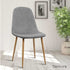 Dining Chairs Set of 4 Linen Curved Slope Grey